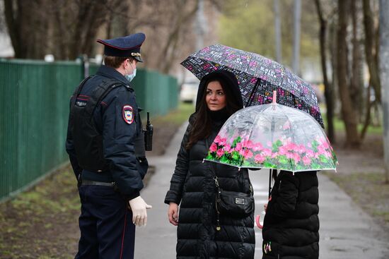 Работа сотрудников полиции в Москве