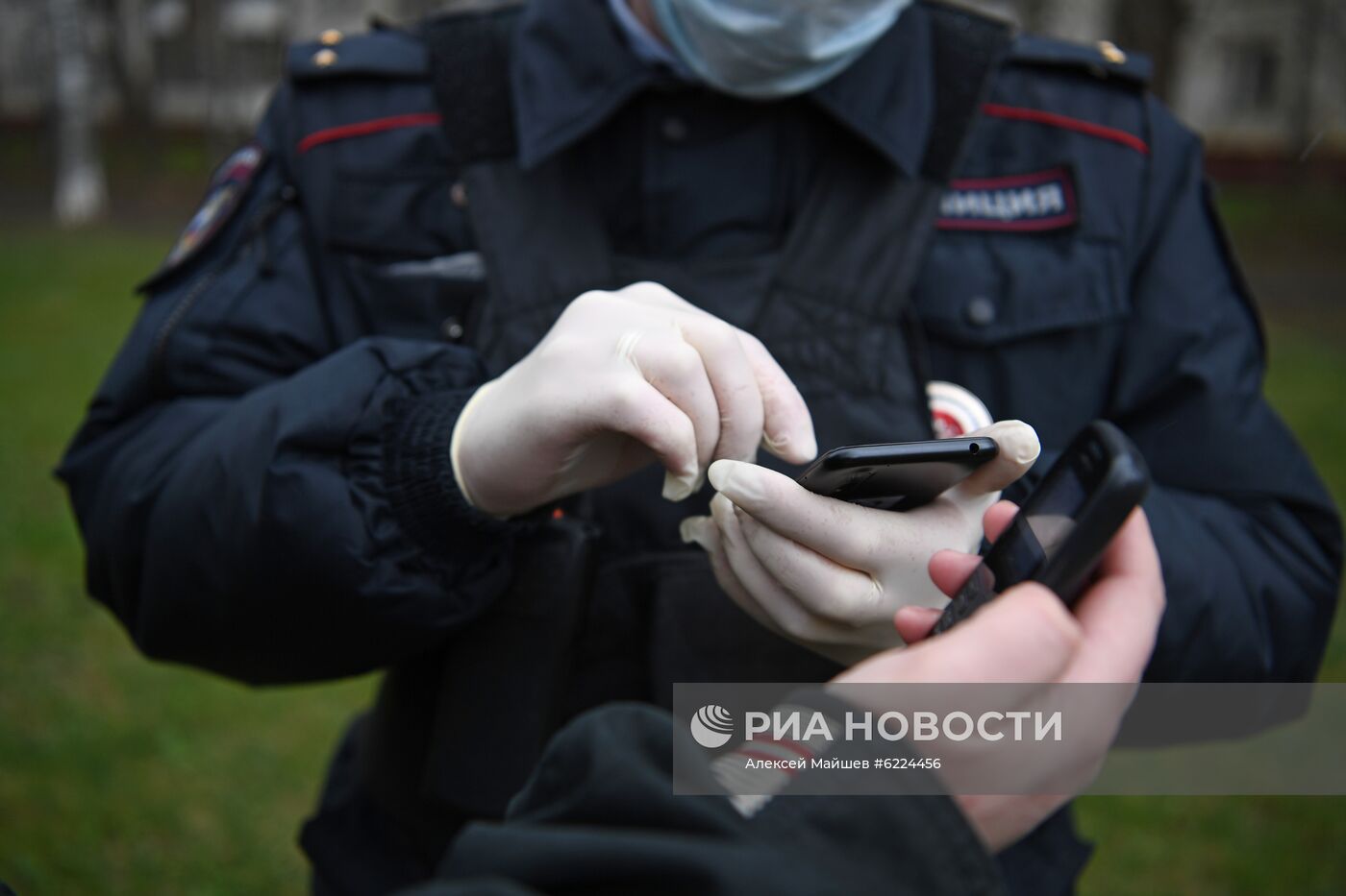 Работа сотрудников полиции в Москве