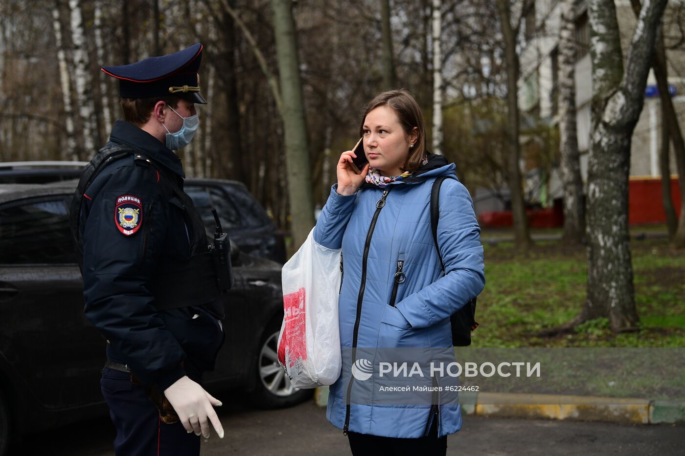 Работа сотрудников полиции в Москве