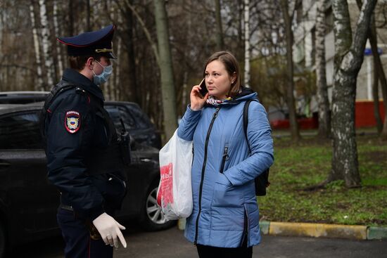 Работа сотрудников полиции в Москве