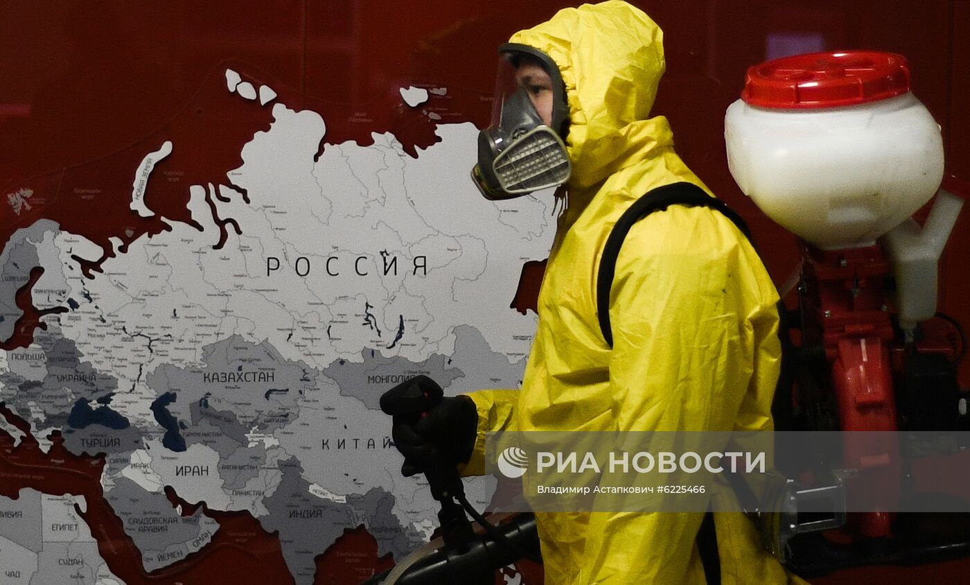 Дезинфекция Павелецкого и Ярославского вокзалов в Москве