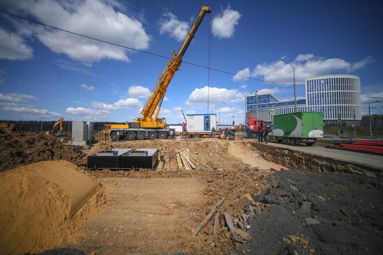 Строительство корпуса многопрофильного медцентра "Новомосковский"