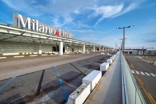 Аэропорт Милана в период режима ЧС в связи с пандемией коронавируса