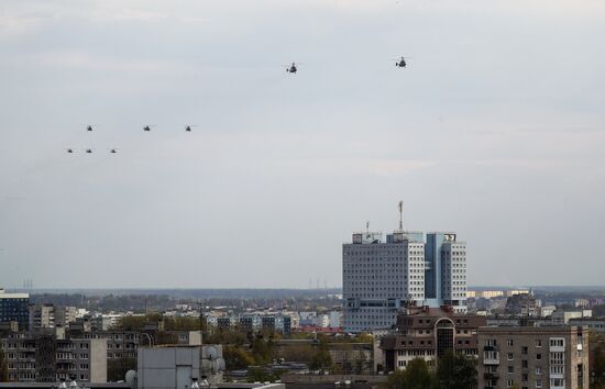 Репетиция пролёта военной авиации в Калининграде