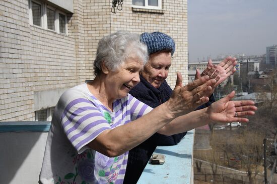 Подготовка к празднованию Дня Победы в Чите