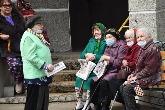 Подготовка к празднованию Дня Победы в Чите