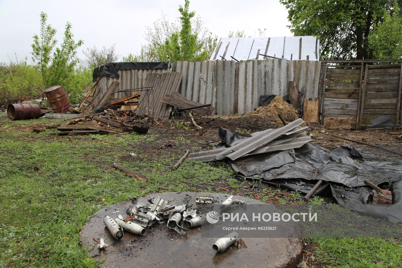 Последствия обстрела Горловки в Донецкой области