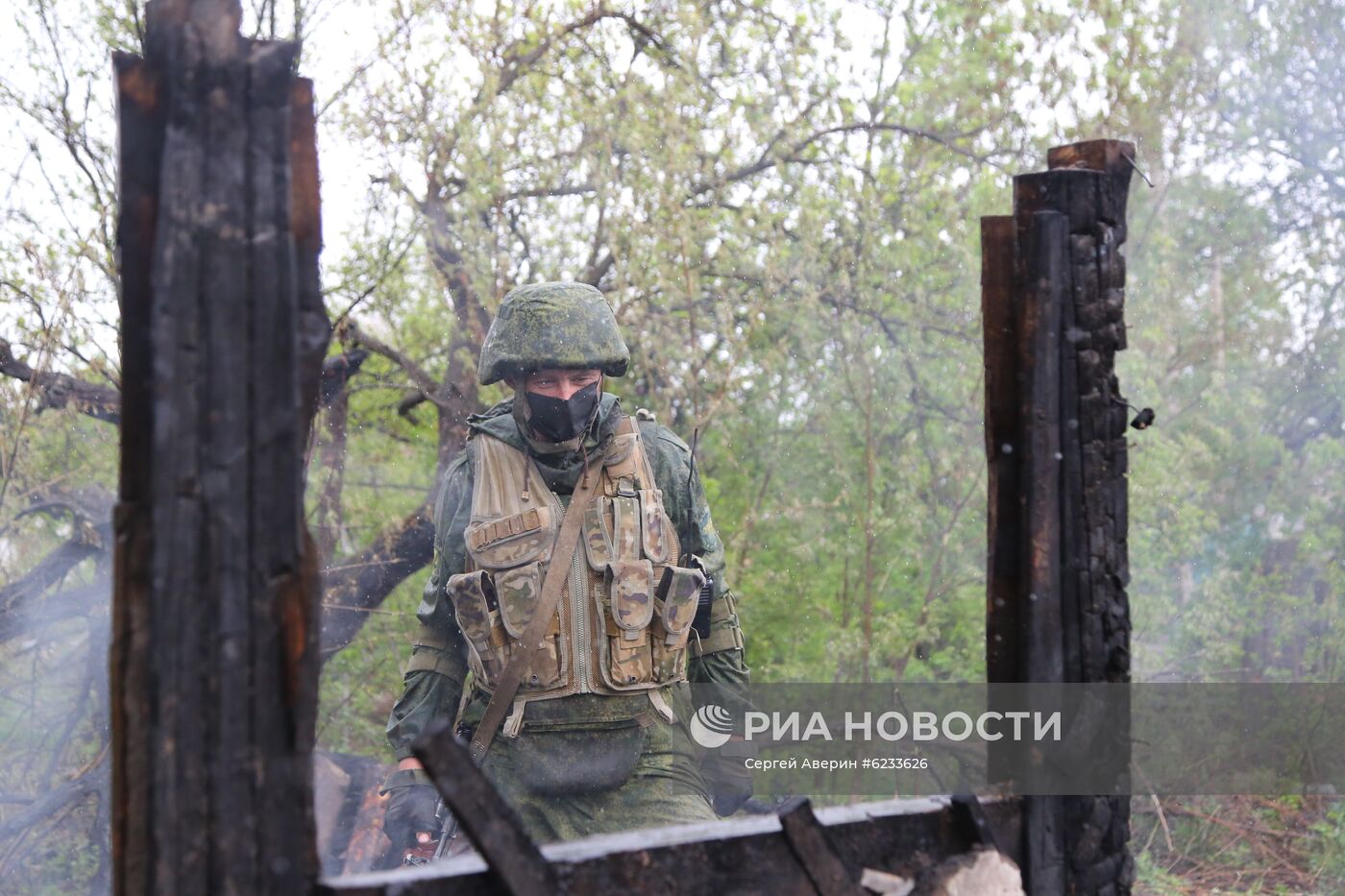 Последствия обстрела Горловки в Донецкой области