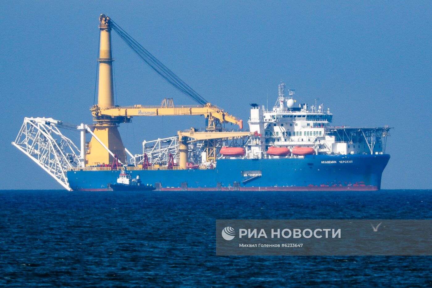 Прибытие трубоукладчика "Академик Черский" в порт Калининграда