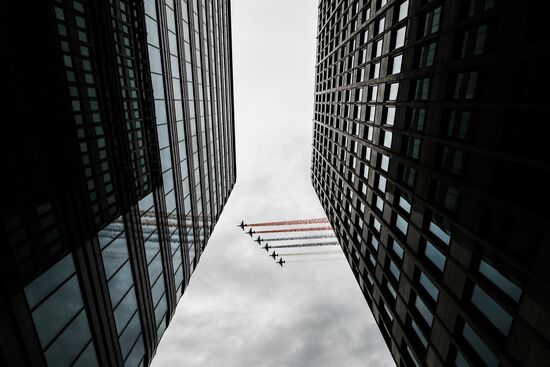 Репетиция воздушного парада Победы в Москве