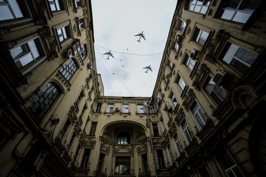 Репетиция воздушного парада Победы в Москве