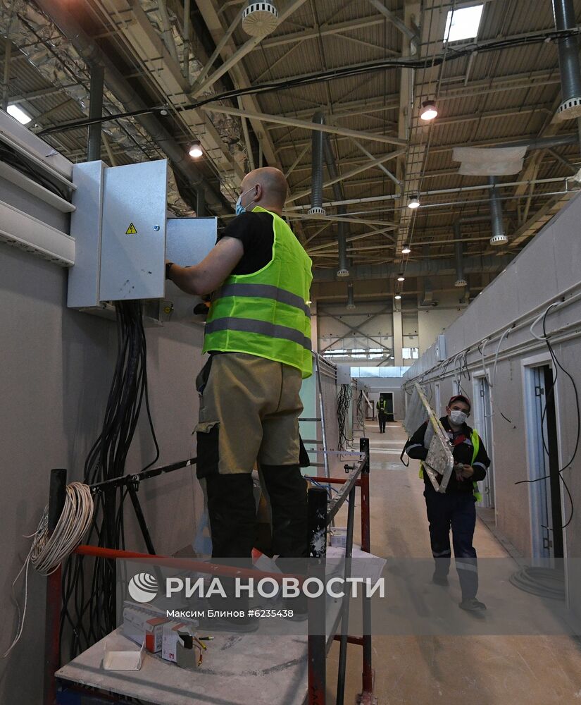 Временный госпиталь COVID-19 в павильоне No75 на ВДНХ