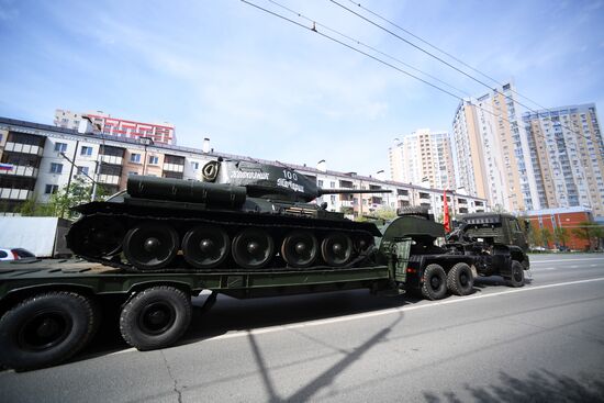 Заезд военной техники в Казани 
