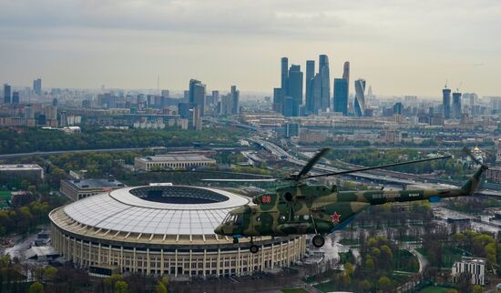 Репетиция воздушного парада Победы в Москве