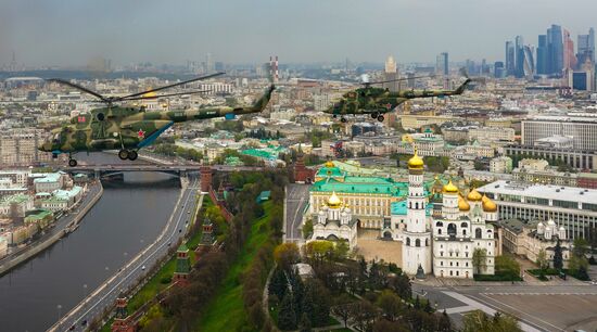 Репетиция воздушного парада Победы в Москве