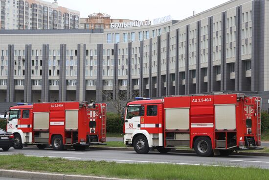 Пожар в больнице Святого Георгия в Санкт-Петербурге