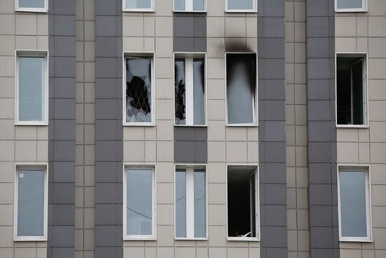 Пожар в больнице Святого Георгия в Санкт-Петербурге