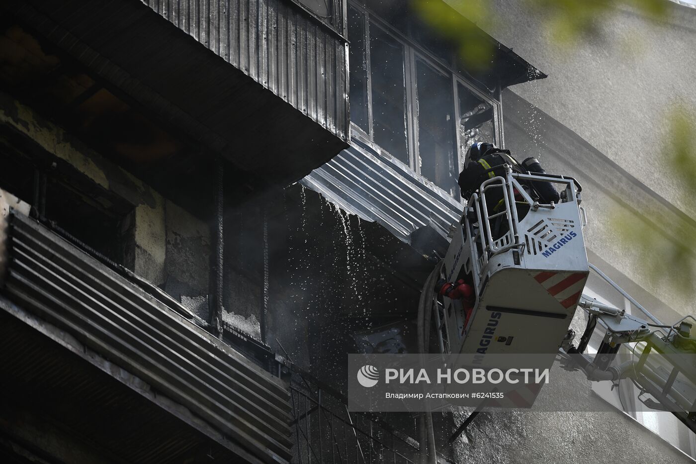 Пожар в жилом доме в Москве