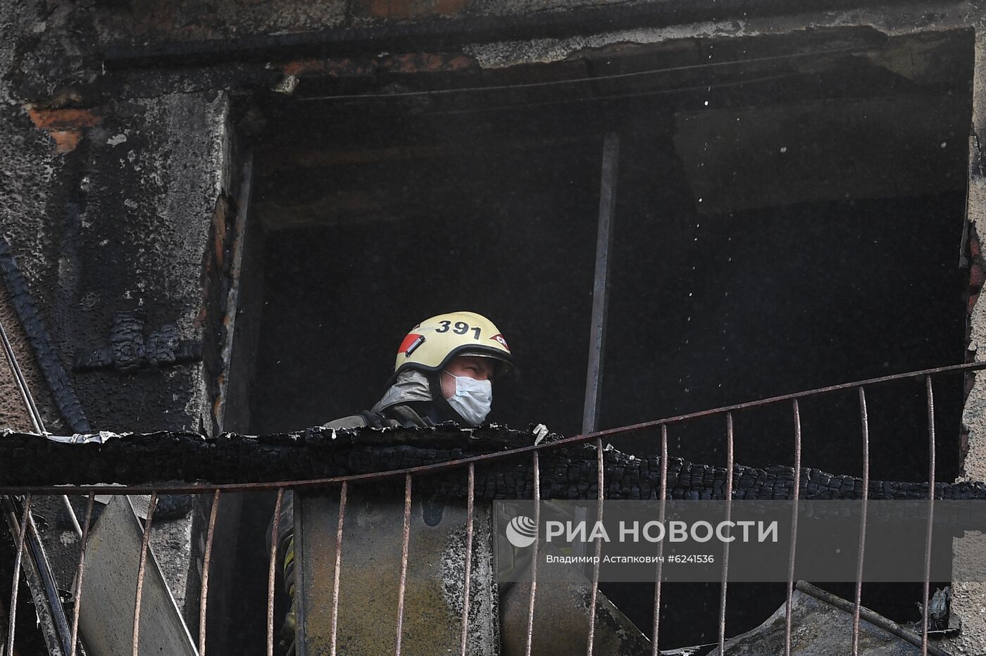 Пожар в жилом доме в Москве