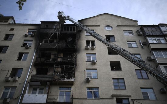Пожар в жилом доме в Москве