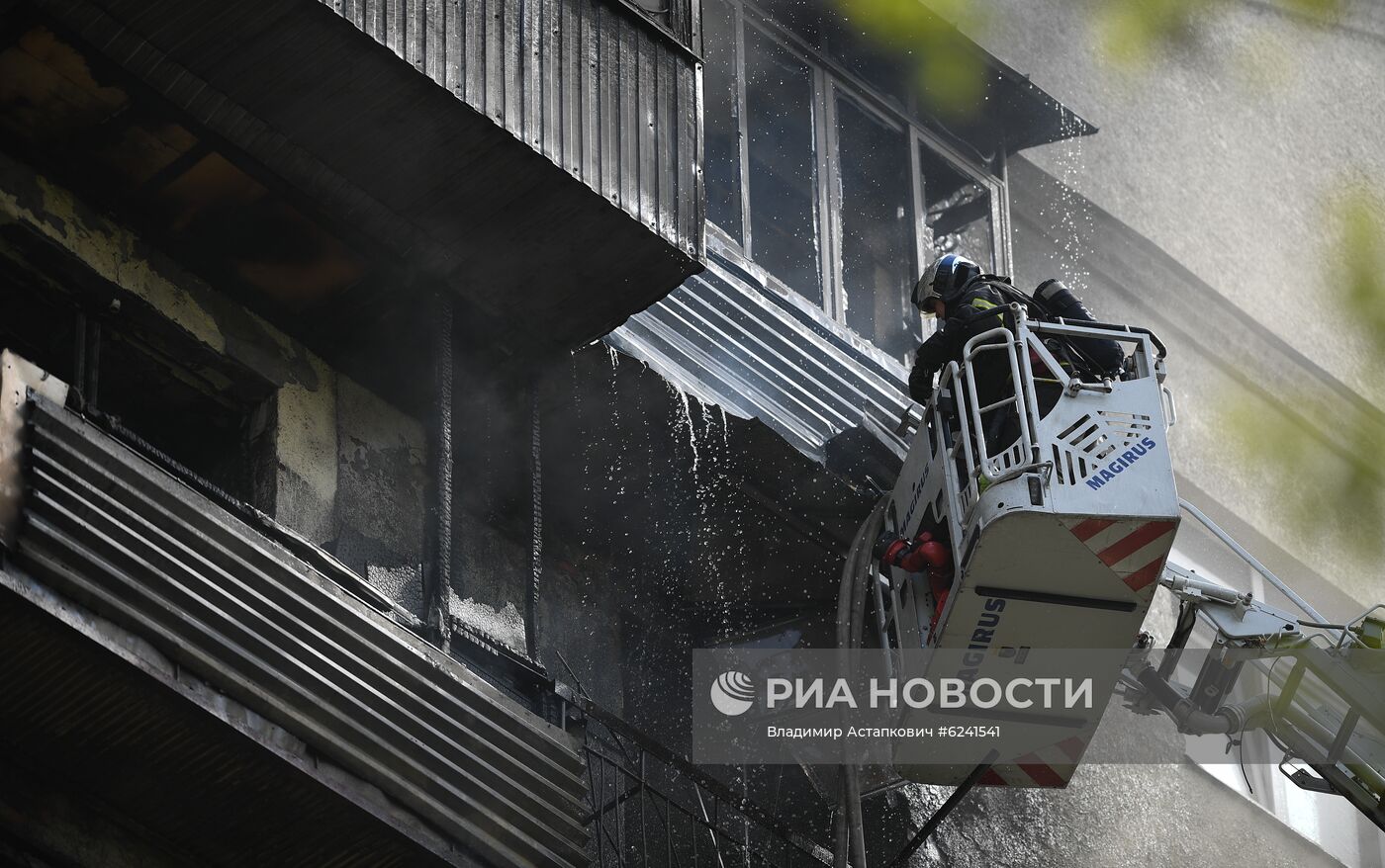 Пожар в жилом доме в Москве