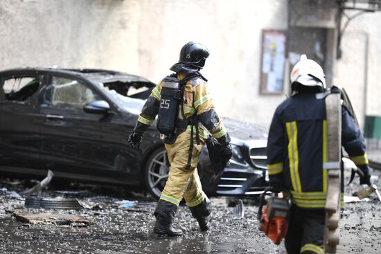 Пожар в жилом доме в Москве