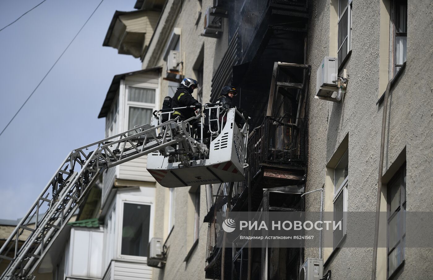 Пожар в жилом доме в Москве