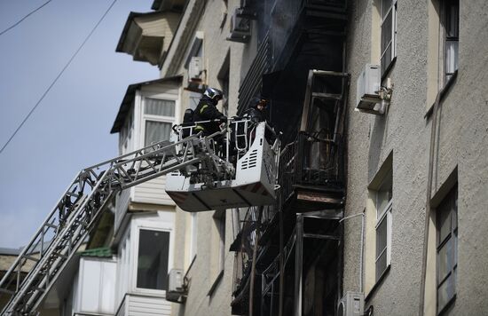 Пожар в жилом доме в Москве