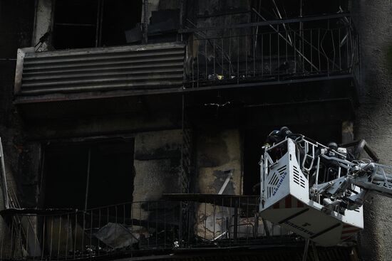 Пожар в жилом доме в Москве