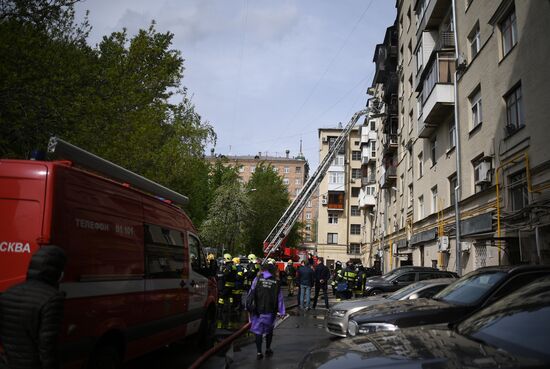 Пожар в жилом доме в Москве