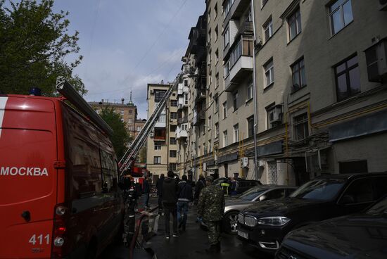 Пожар в жилом доме в Москве