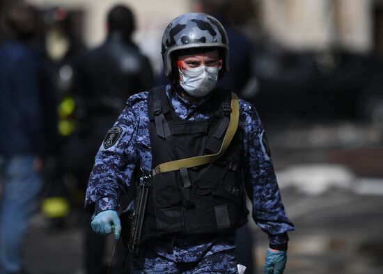 Пожар в жилом доме в Москве