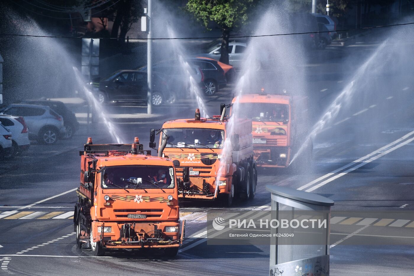 Дезинфекция дорог и тротуаров в Москве 