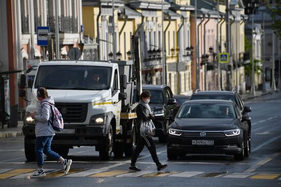 Москва во время режима самоизоляции жителей Москва во время режима самоизоляции жителей