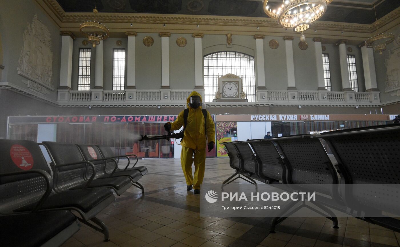 Дезинфекция Киевского вокзала в Москве