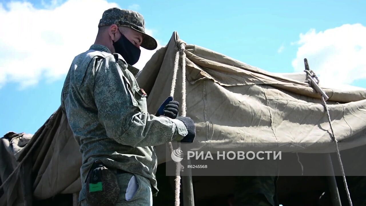 Военнослужащие ЦВО развернули полевой мобильный госпиталь в Красноярском крае