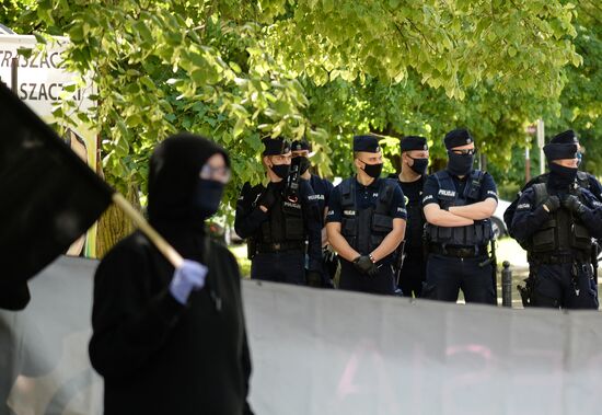 Акция протеста в Варшаве