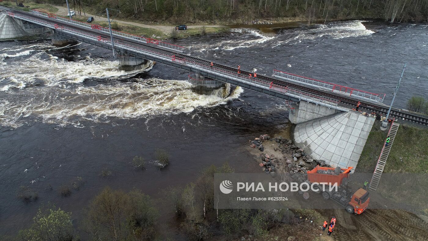 Ж/д сообщение с Мурманском прервано из-за паводка