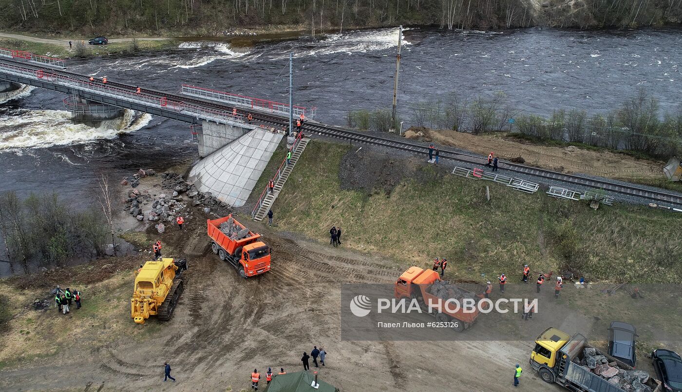 Ж/д сообщение с Мурманском прервано из-за паводка