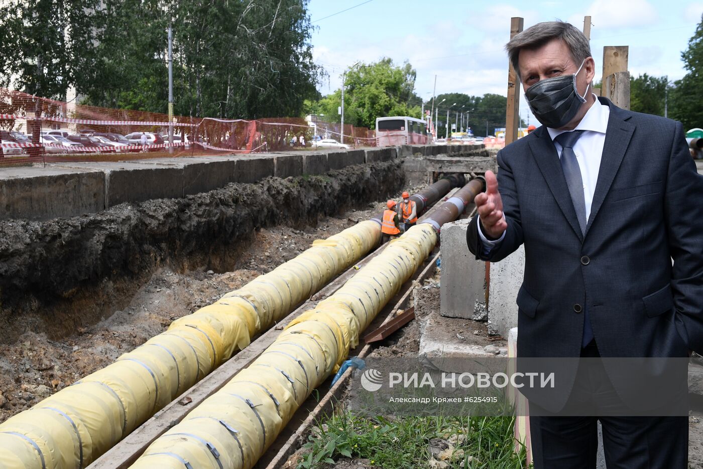 Ремонт участка магистральной теплосети в Новосибирске