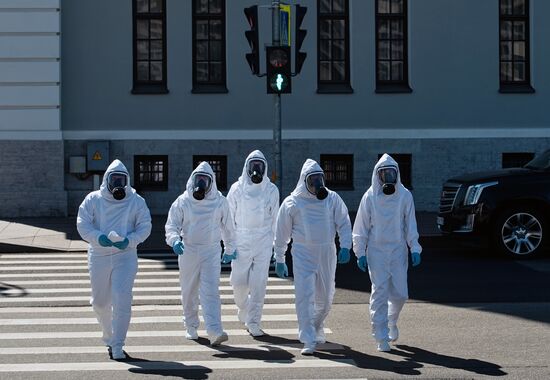 Дезинфекция крейсера "Аврора" в Санкт-Петербурге