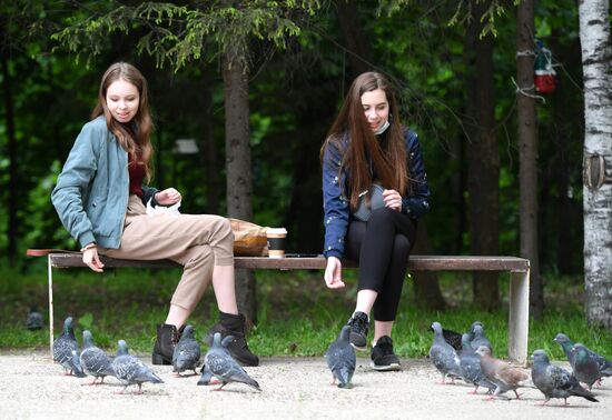 Отдыхающие в парке имени Горького в Казани