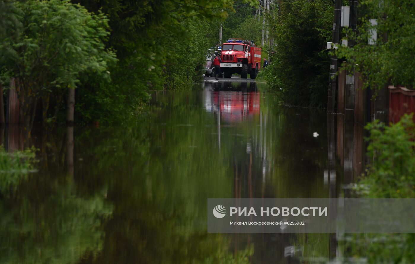 Подтопление дачного поселка в Подмосковье 