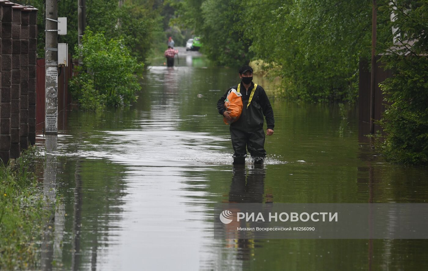 Подтопление дачного поселка в Подмосковье 