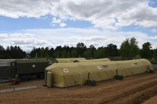 Военные развернули госпиталь для больных COVID-19 в Чите