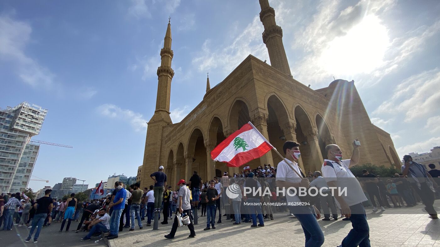 Акция протеста в Бейруте 