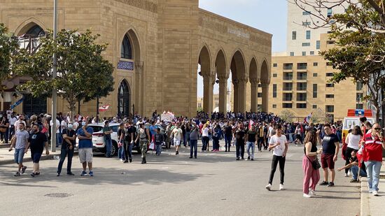 Акция протеста в Бейруте 