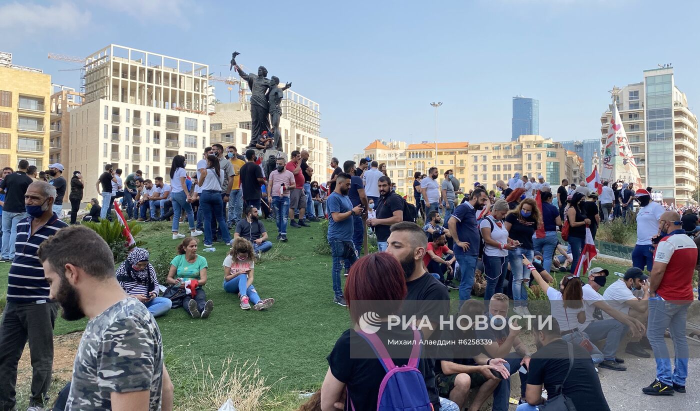 Акция протеста в Бейруте 