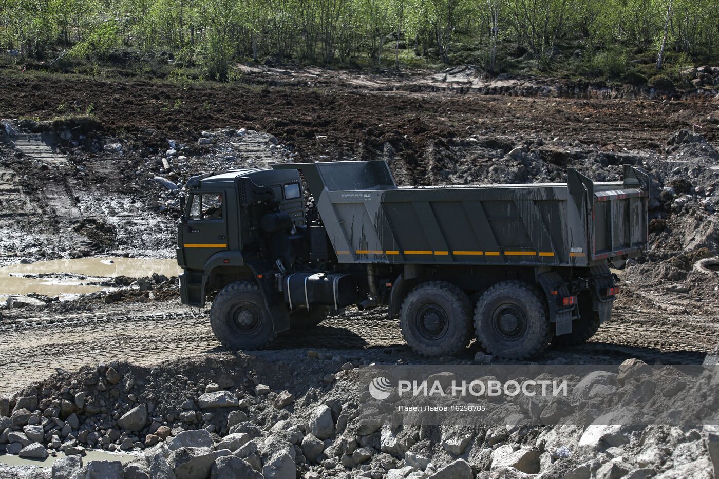 Строительство железной дороги в обход рухнувшего моста в Мурманской области