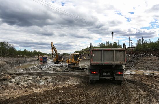 Строительство железной дороги в обход рухнувшего моста в Мурманской области